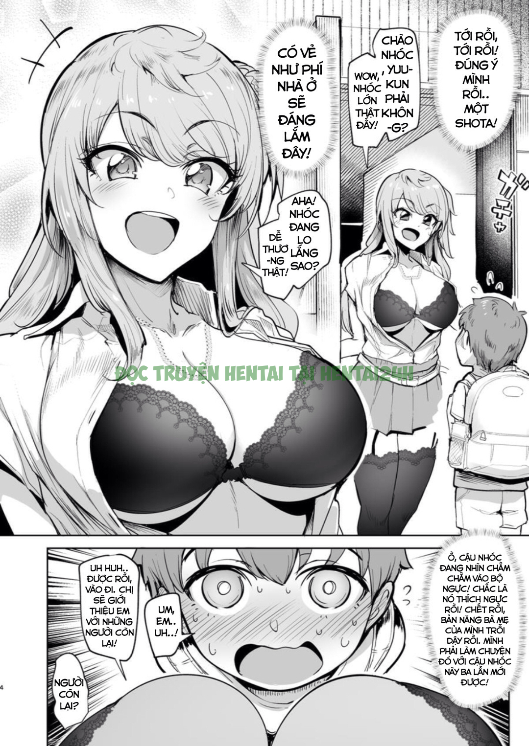Xem ảnh 2 trong truyện hentai The Place I Stayed Over At Belonged To Perverted Gyaru Onee-chans - One Shot - truyenhentai18.pro